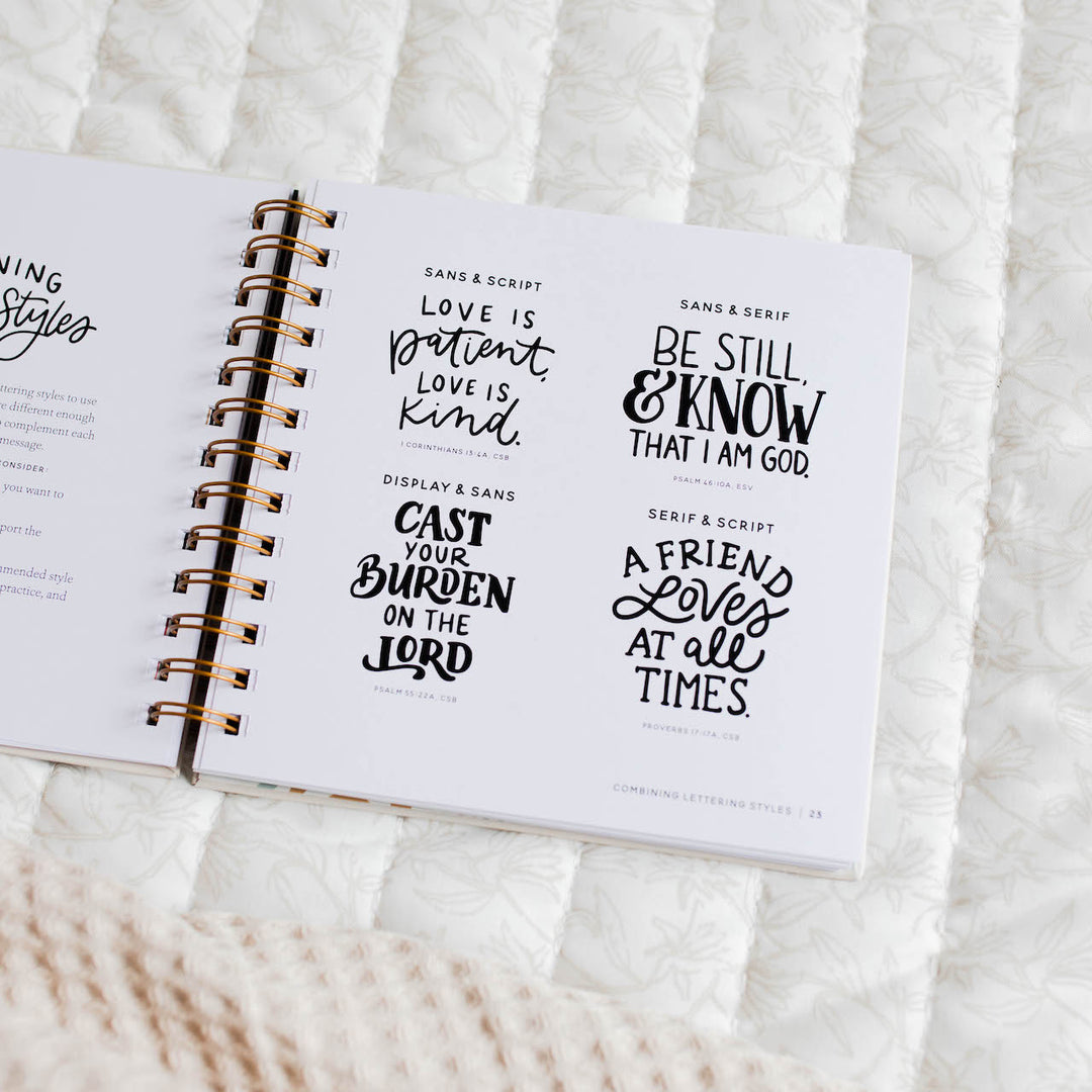 learn hand lettering workbook for christians