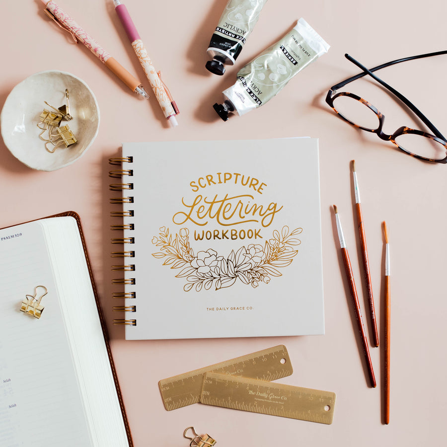 Scripture Memory Gold Lettering Daily Grace Scripture Lettering Workbook | The Daily Grace Co.