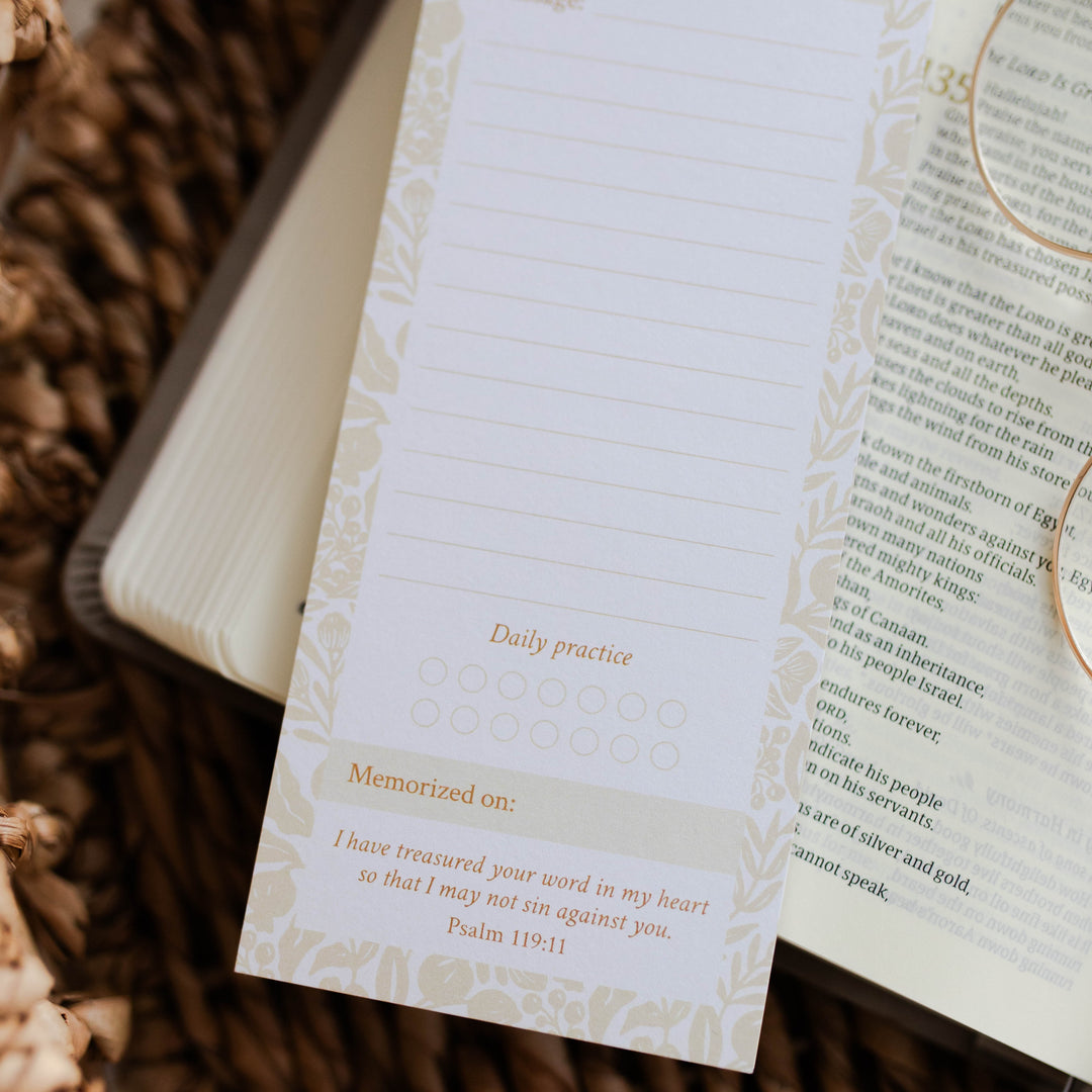 Scripture Memory Notepad - Natural Laurel | TDGC