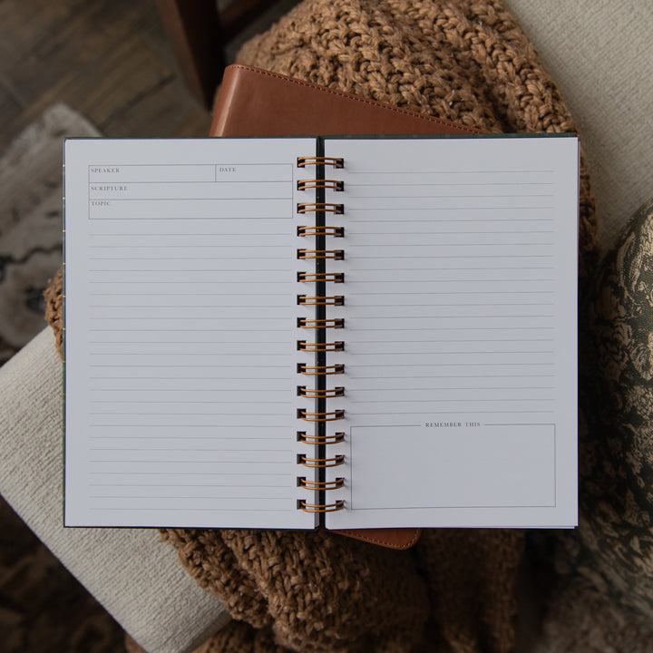 Sermon Notes Journal - Green Plaid