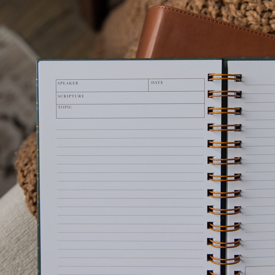 Sermon Notes Journal - Green Plaid
