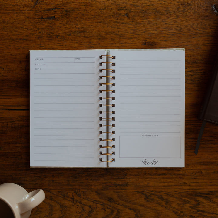 Simple Notes Journal Sermon Notes Journal Pale Stripes | TDGC – The Daily Grace Co.