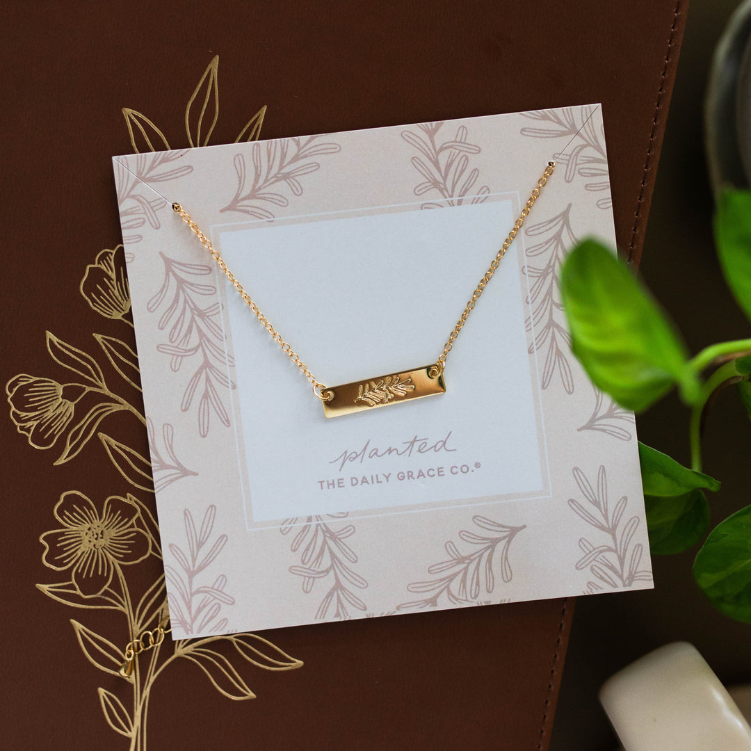 photo of necklace on card