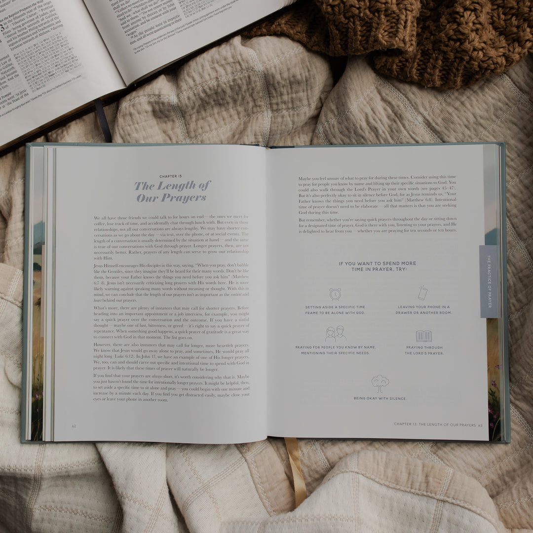 Prayer Handbook on top of blanket