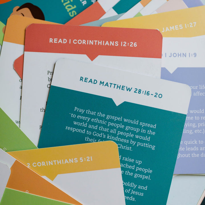 Thirty one days of Prayer for Kids Verse Card Back card of Matthew Verse