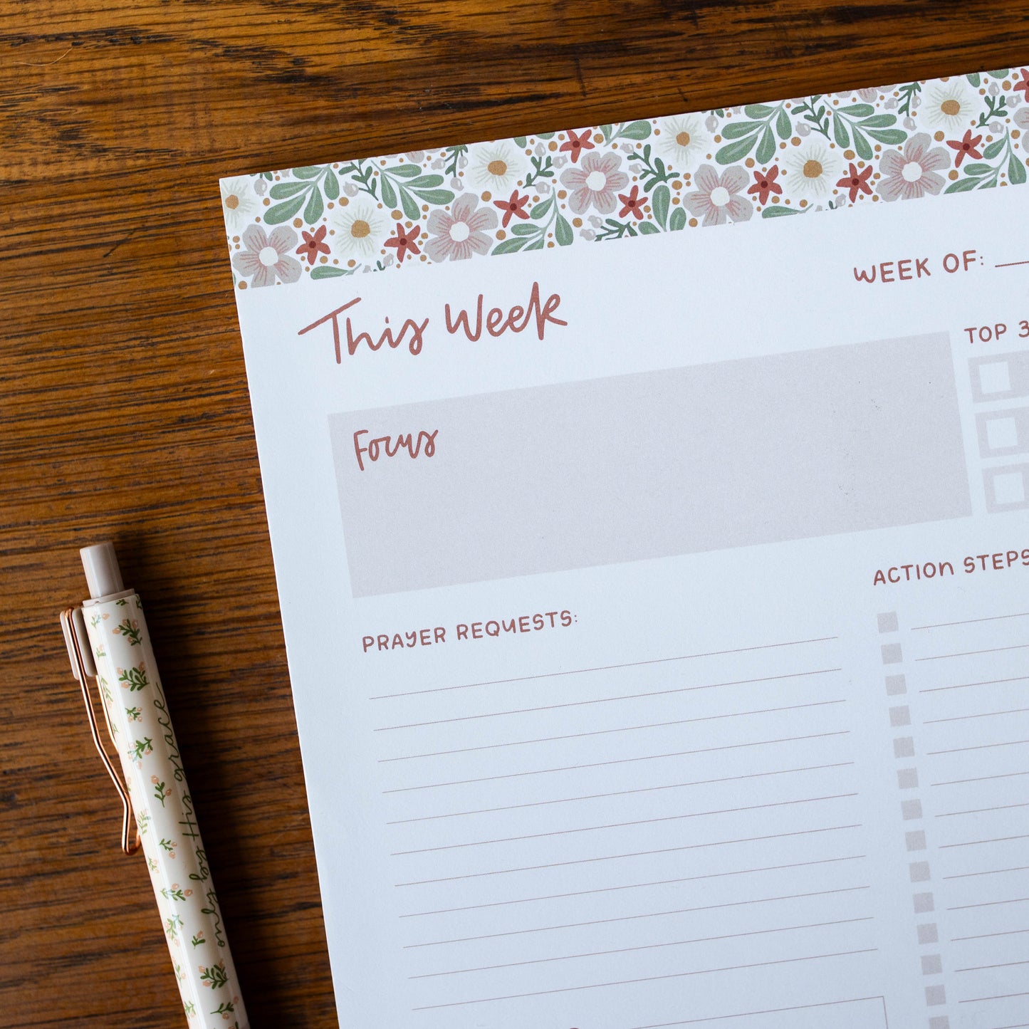 This Week Planner Pad - Almond Blossom | TDGC