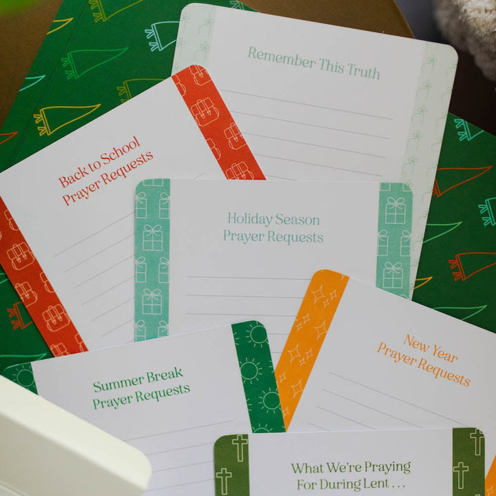 photo of prayer request cards for different seasons