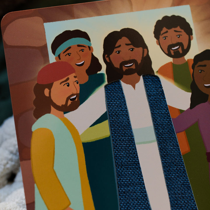 What is Easter All About Kids Book opened to Jesus with the disciples after his resurrection