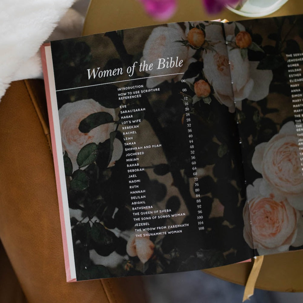 Women of the Bible book open to index