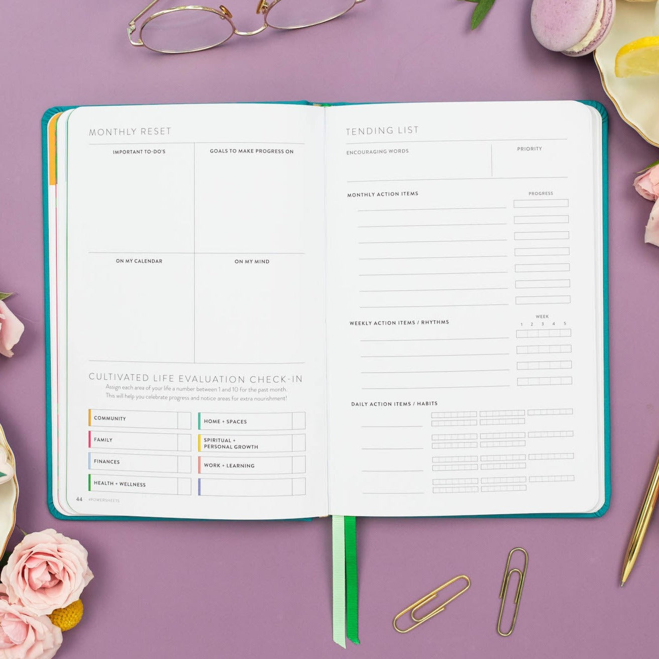 90-Day PowerSheets® Goal Planner | Weekly Undated (Lavender)