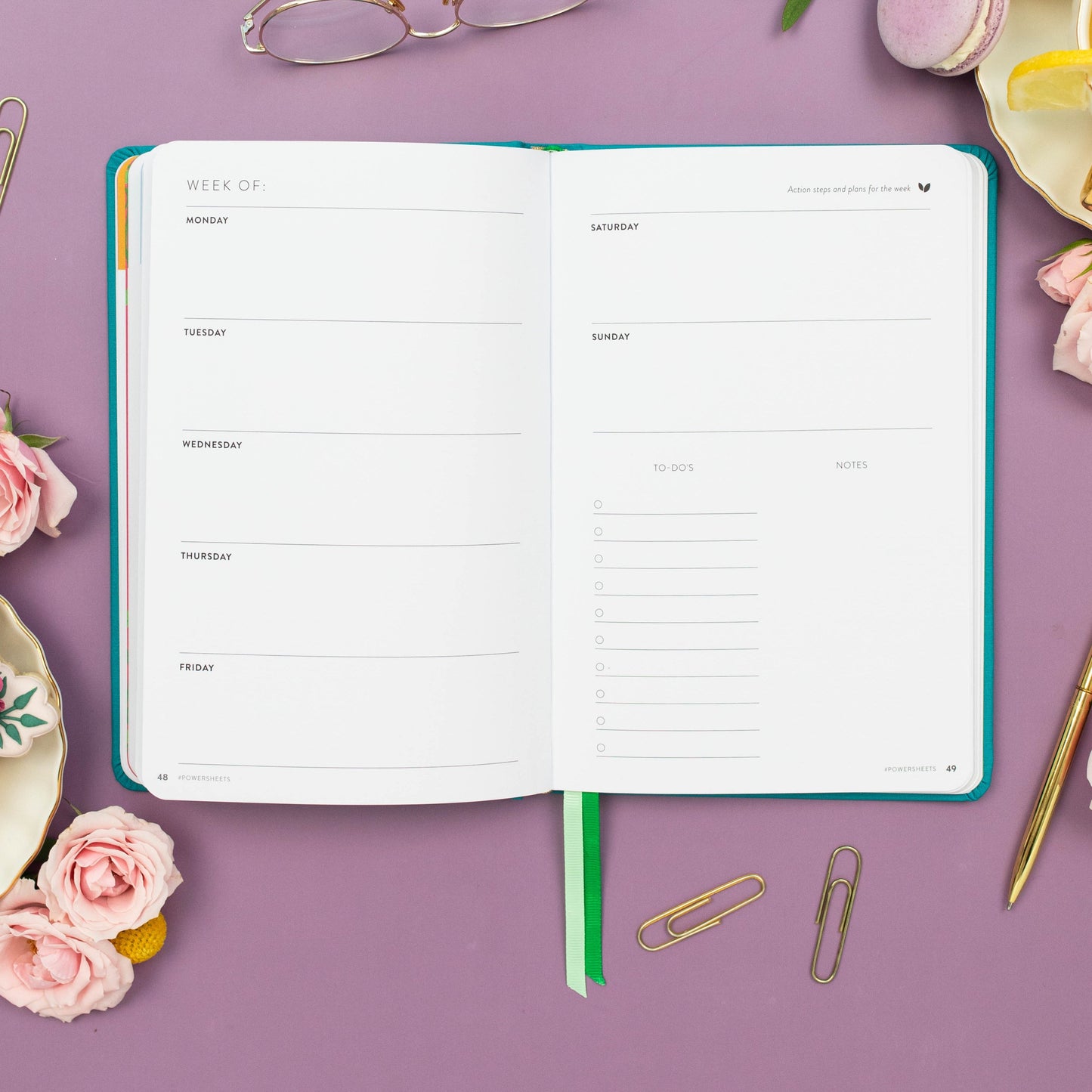 90-Day PowerSheets® Goal Planner | Weekly Undated (Lavender)