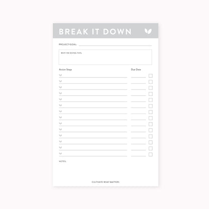 Break It Down Notepad