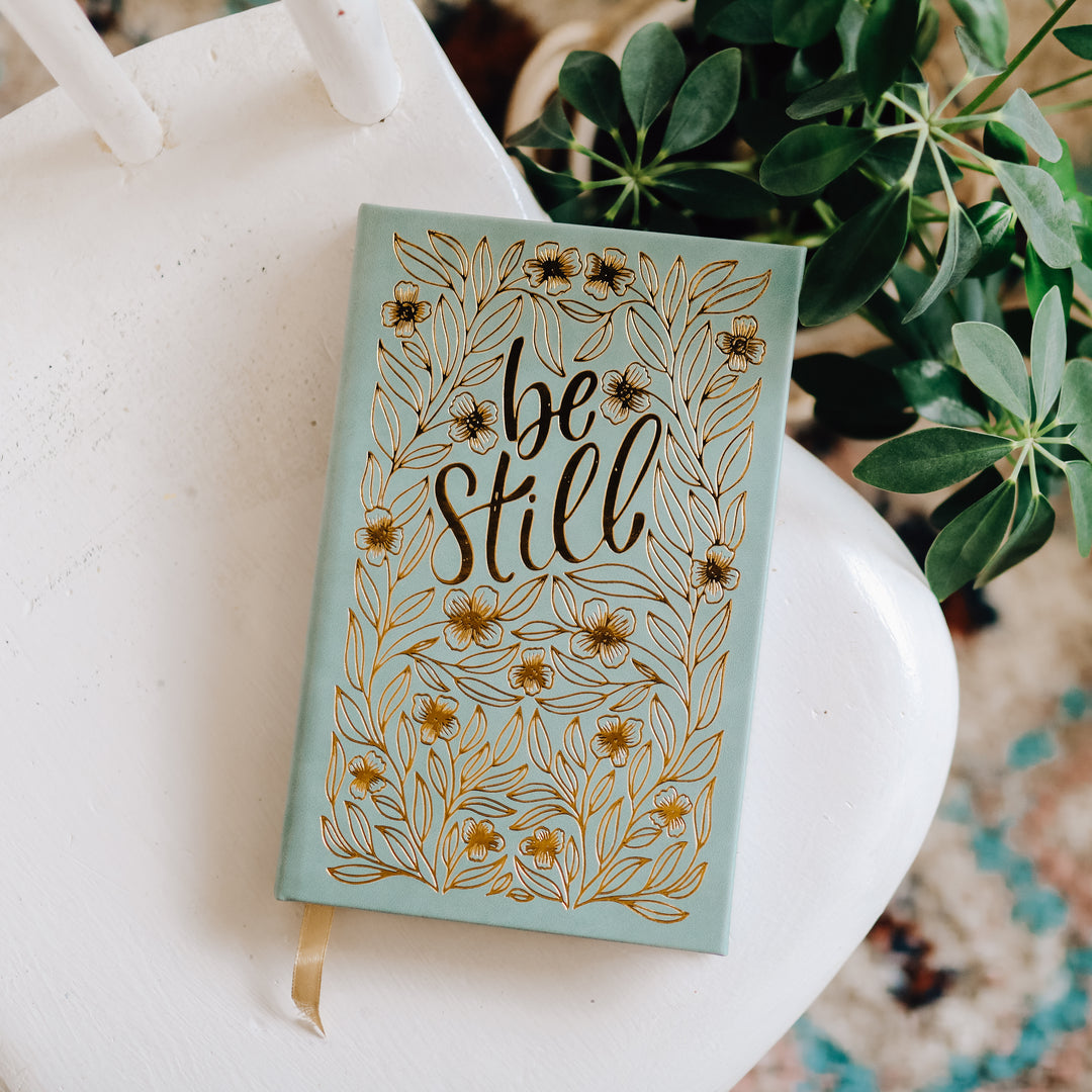 Blue and gold bible study journal