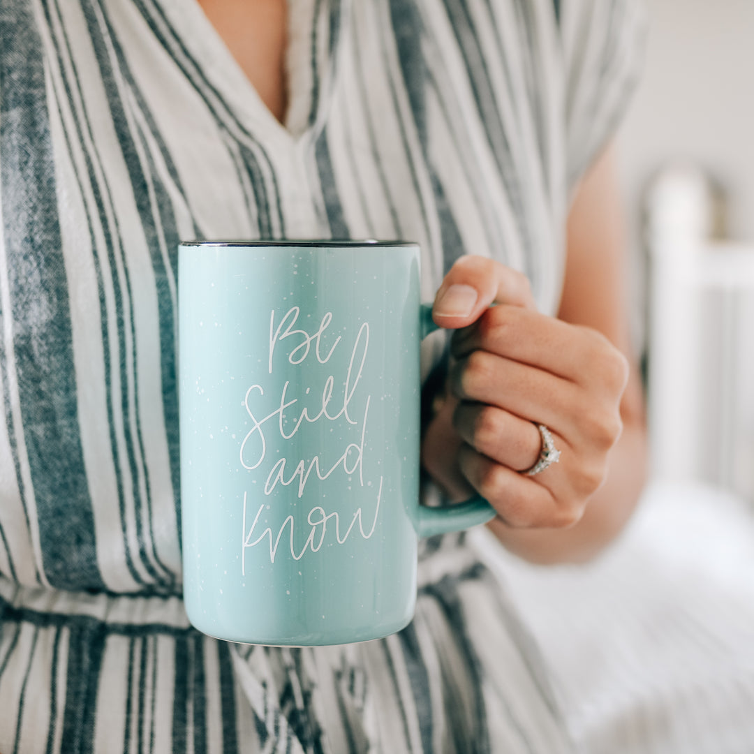 Slightly Imperfect  - Be Still and Know Tall Campfire Mug