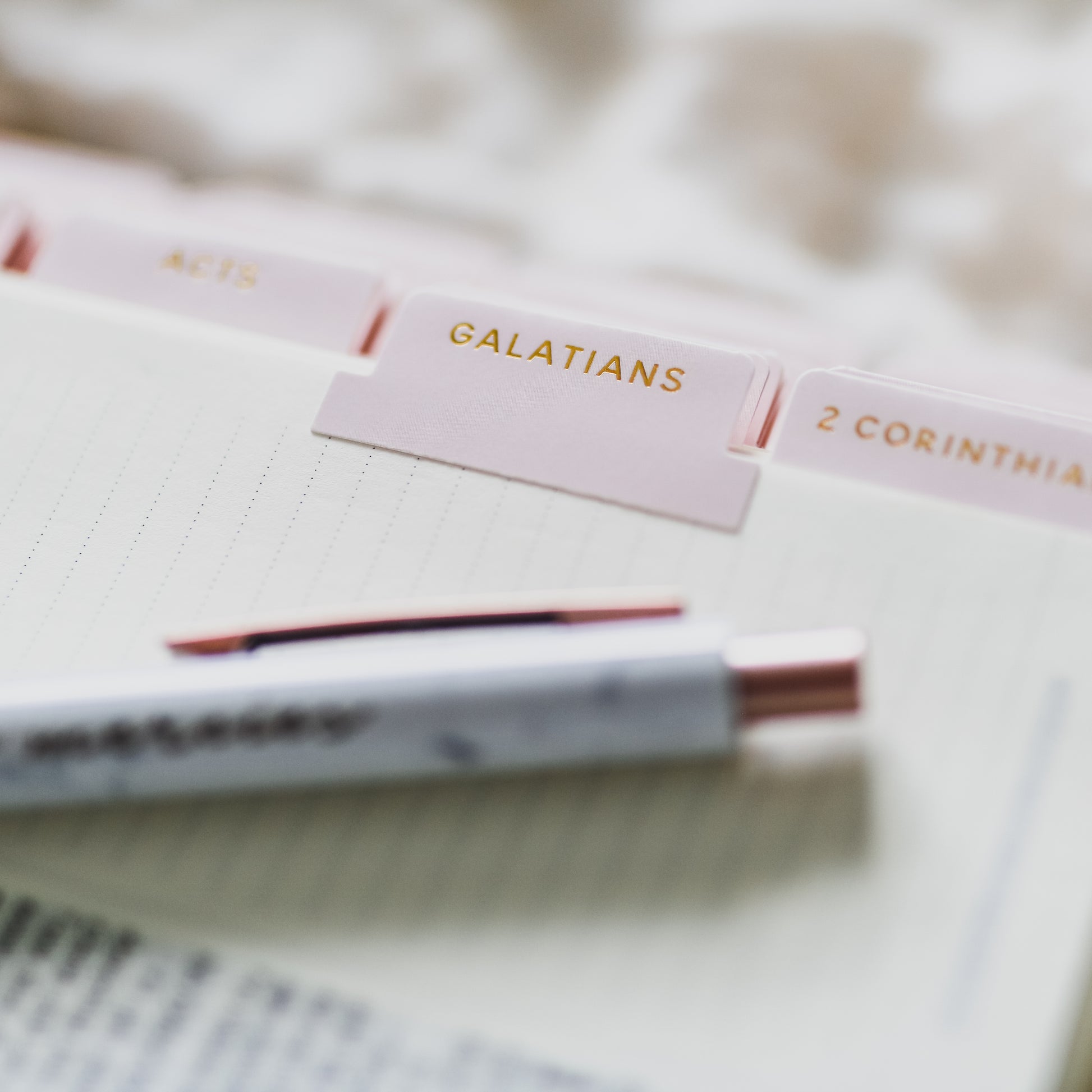 Cute Cherished Reflections: Red & Pink Marbled Bible Tabs & Pastel