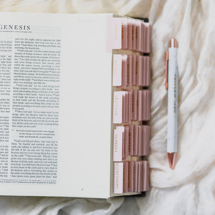 pink gold foil bible tabs