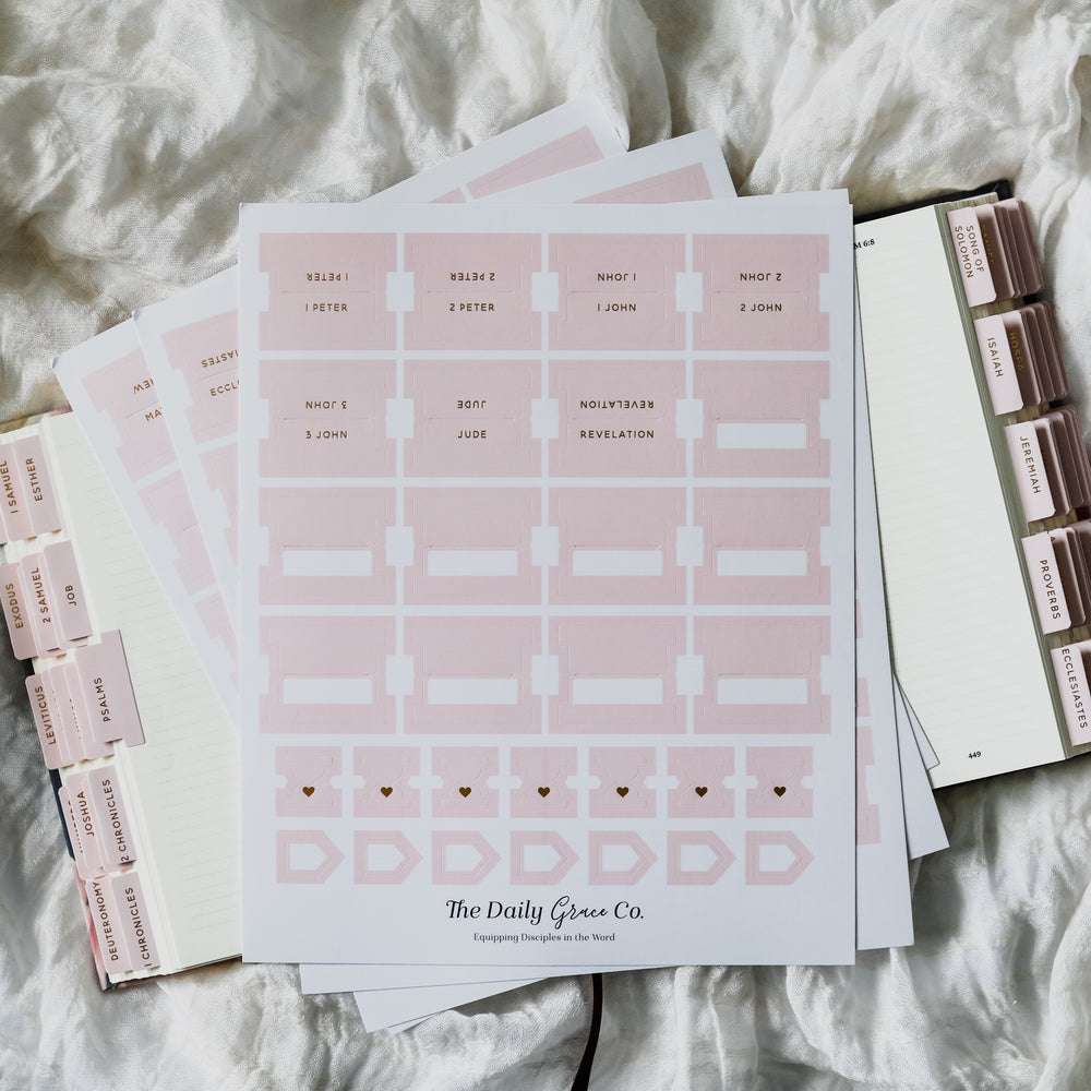 light pink bible tab stickers