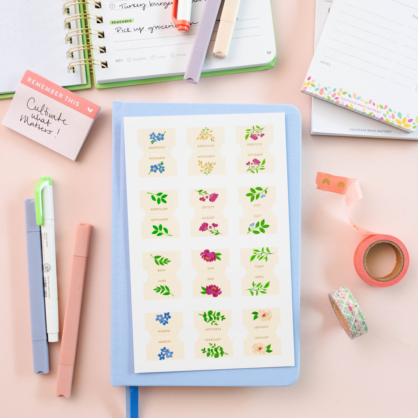 Colorful Planner Tabs Pack