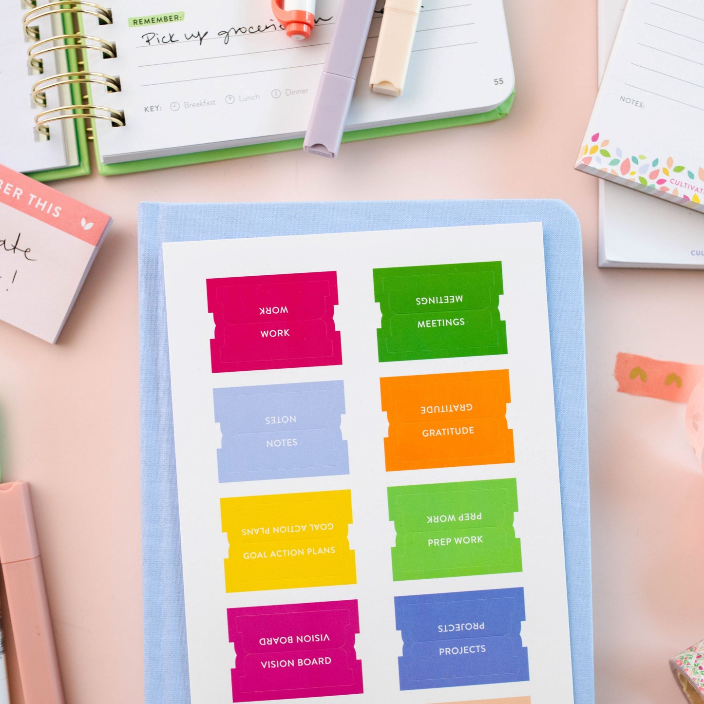 Colorful Planner Tabs Pack