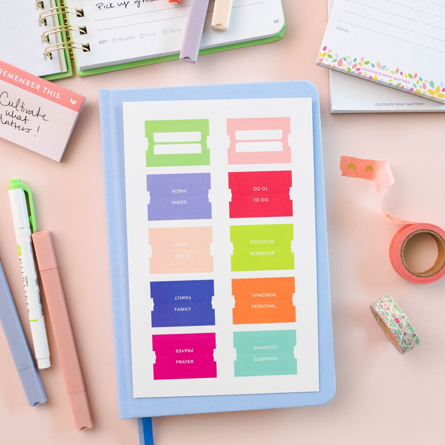 Colorful Planner Tabs Pack