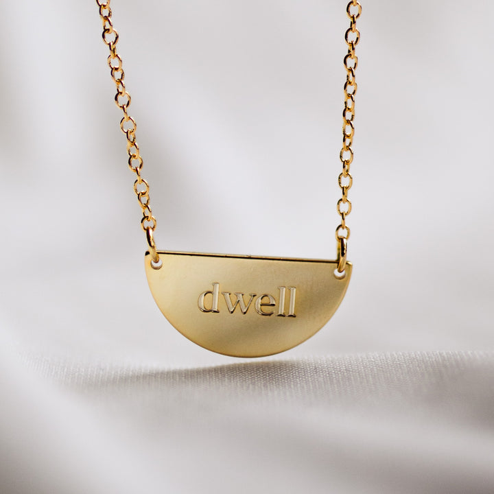 dwell christian crescent necklace