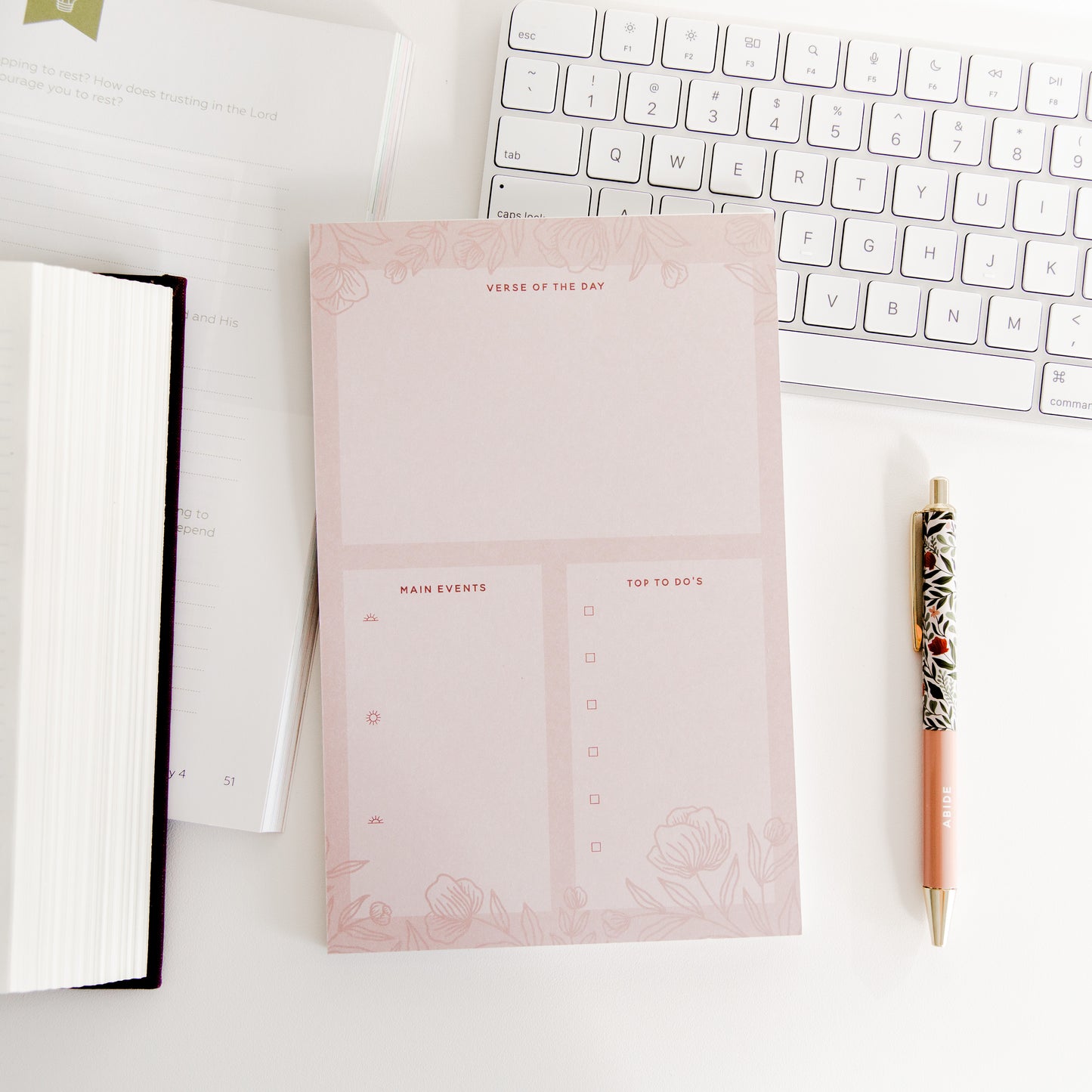 Daily Priority Notepad - Pastel Floral