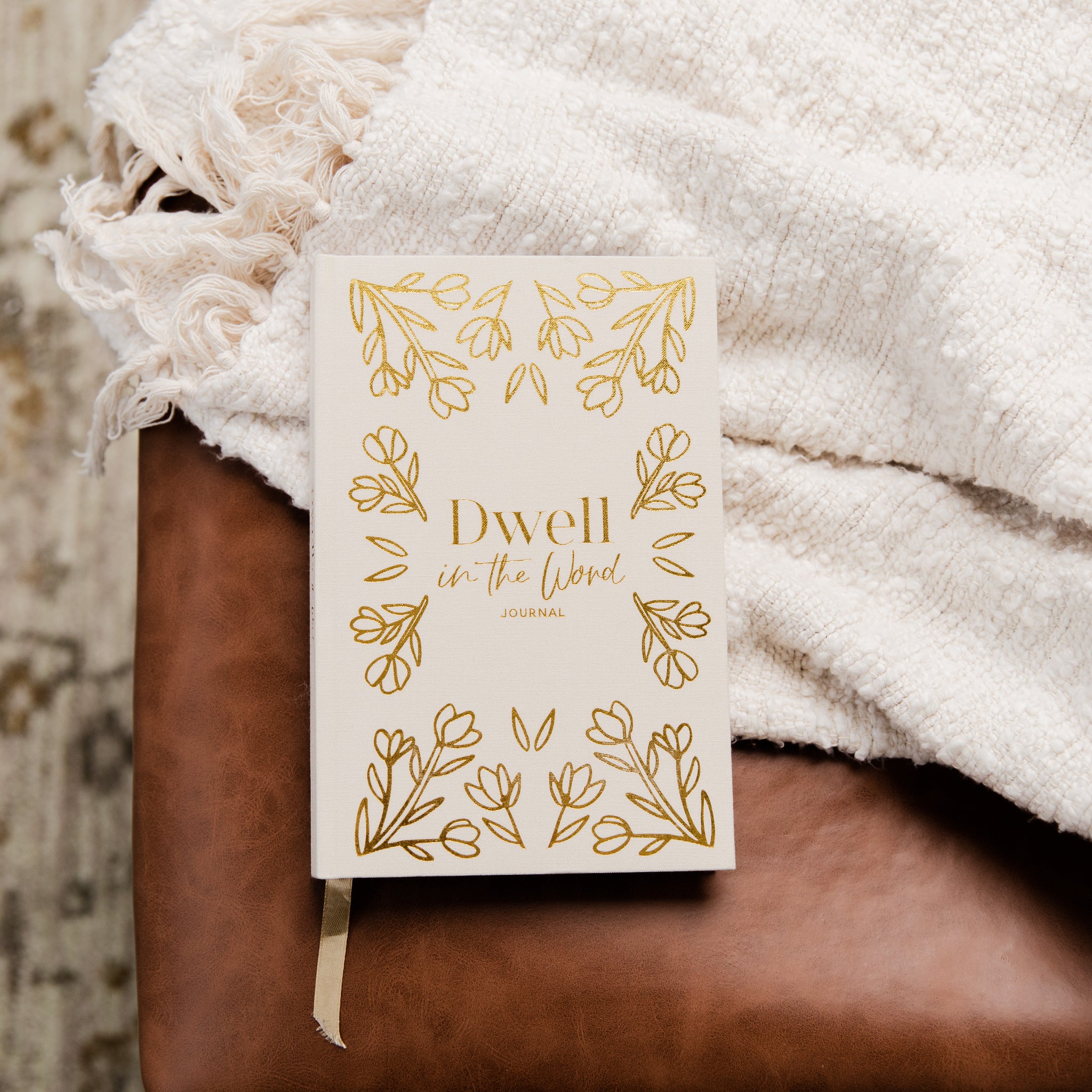 Dwell in the Word Journal Linen Gold Foil Bound The Daily Grace Co.