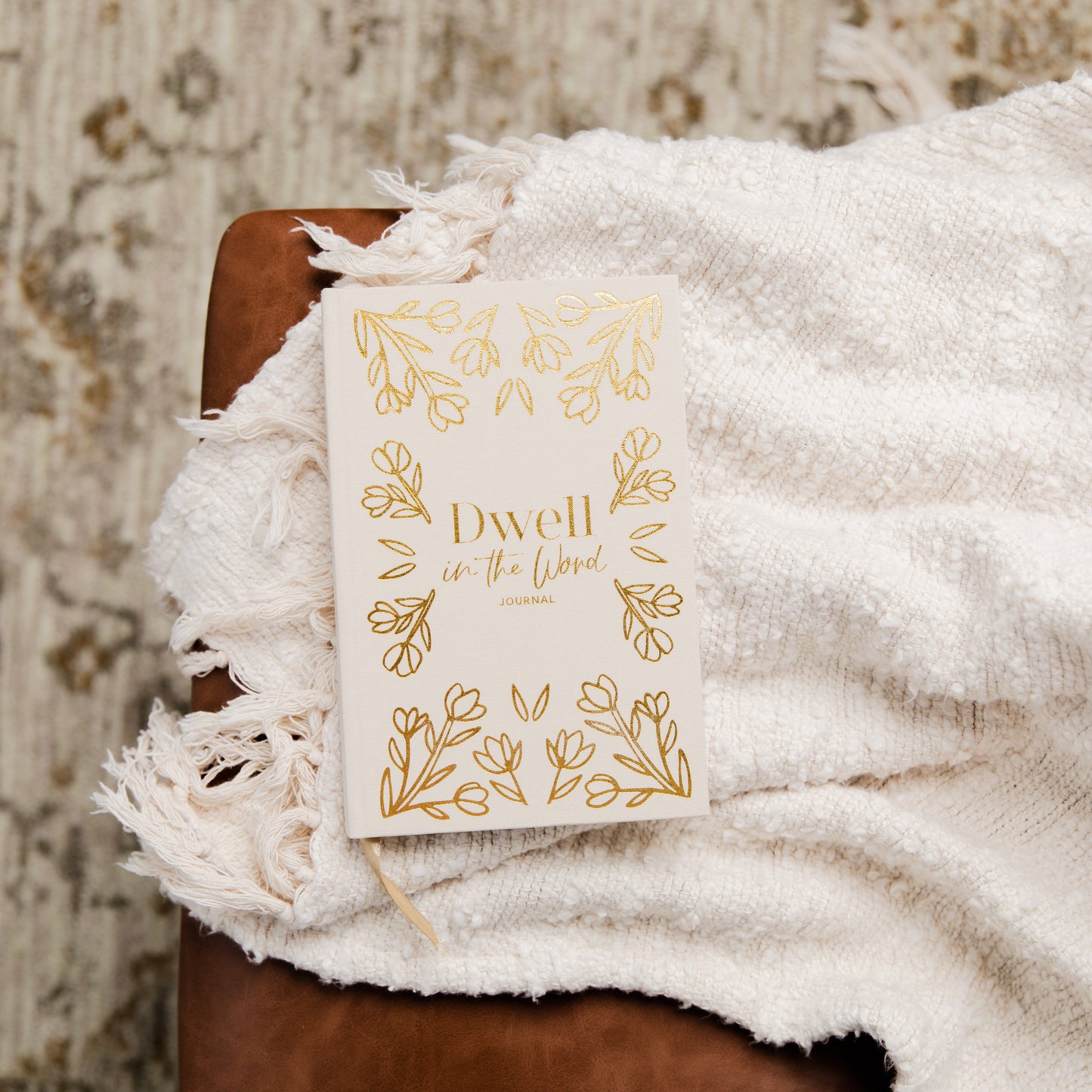 Dwell in the Word Journal - Linen Gold Foil Bound