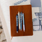 French Blue Floral Pen Set