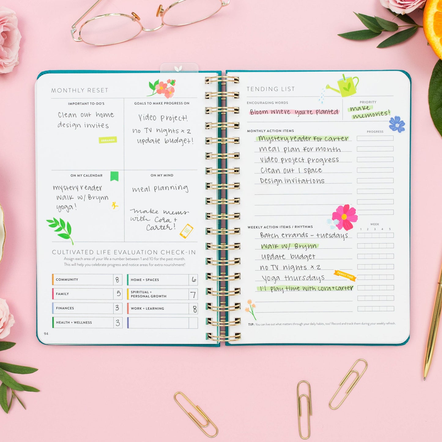 Fresh Start Daily Planner | Undated (Lavender Spiral)