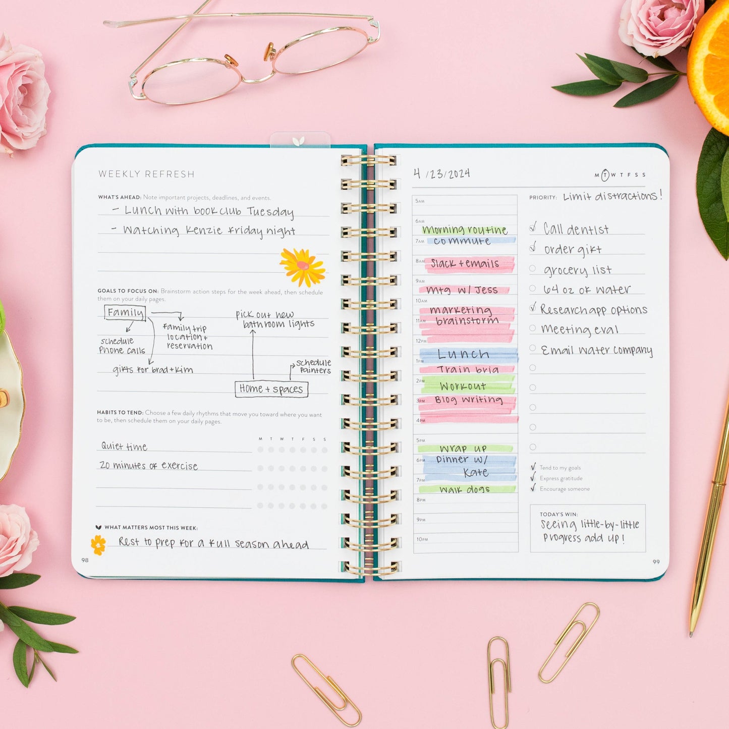 Fresh Start Daily Planner | Undated (Ivy Casebound)