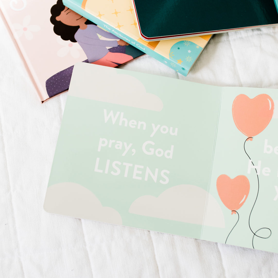 Interior display of Children's prayer board book