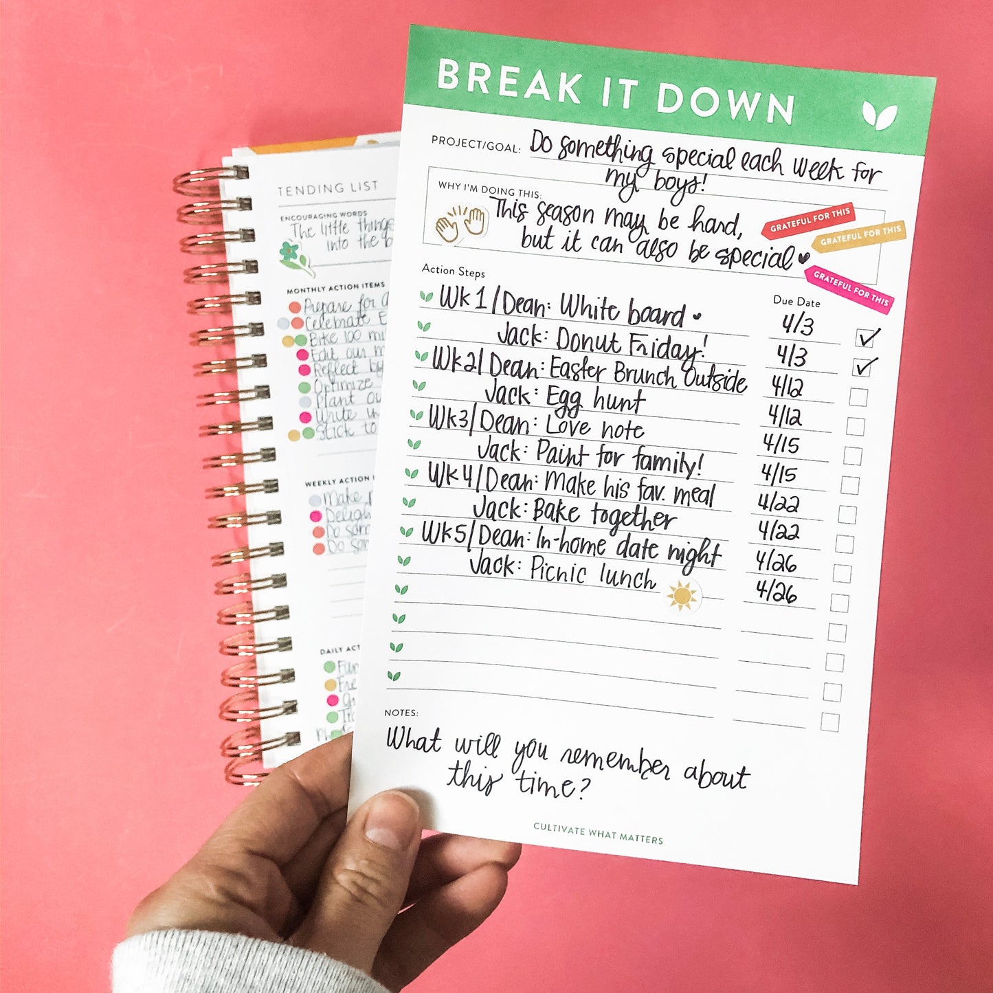 Break It Down Notepad - Cultivate What Matters - Goal Setting