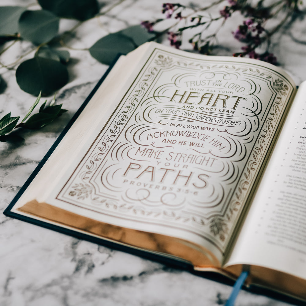 interior of illuminated journaling bible