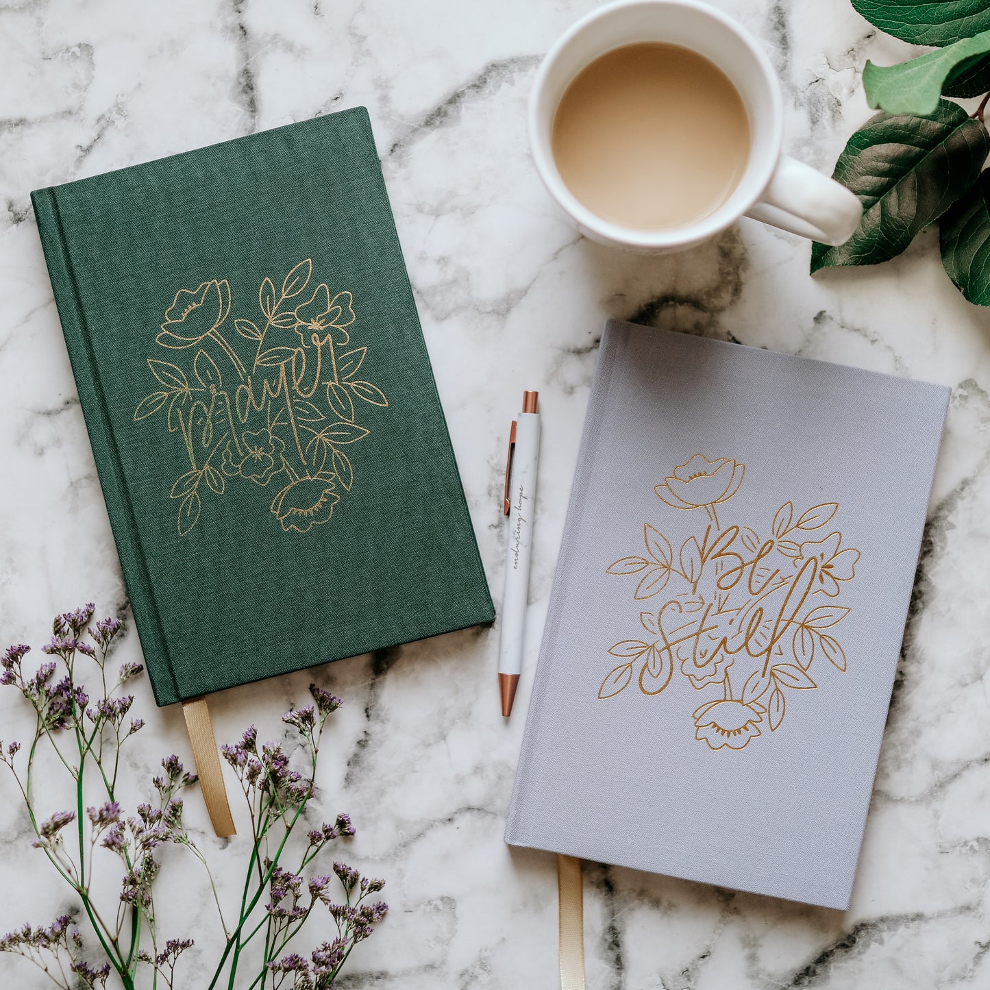 Gold Foil Floral Journal Bundle