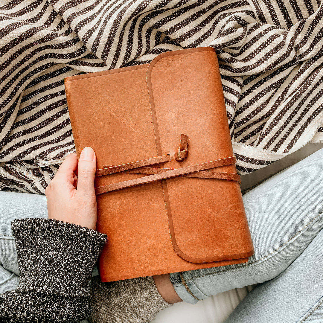 antique leather journaling bible