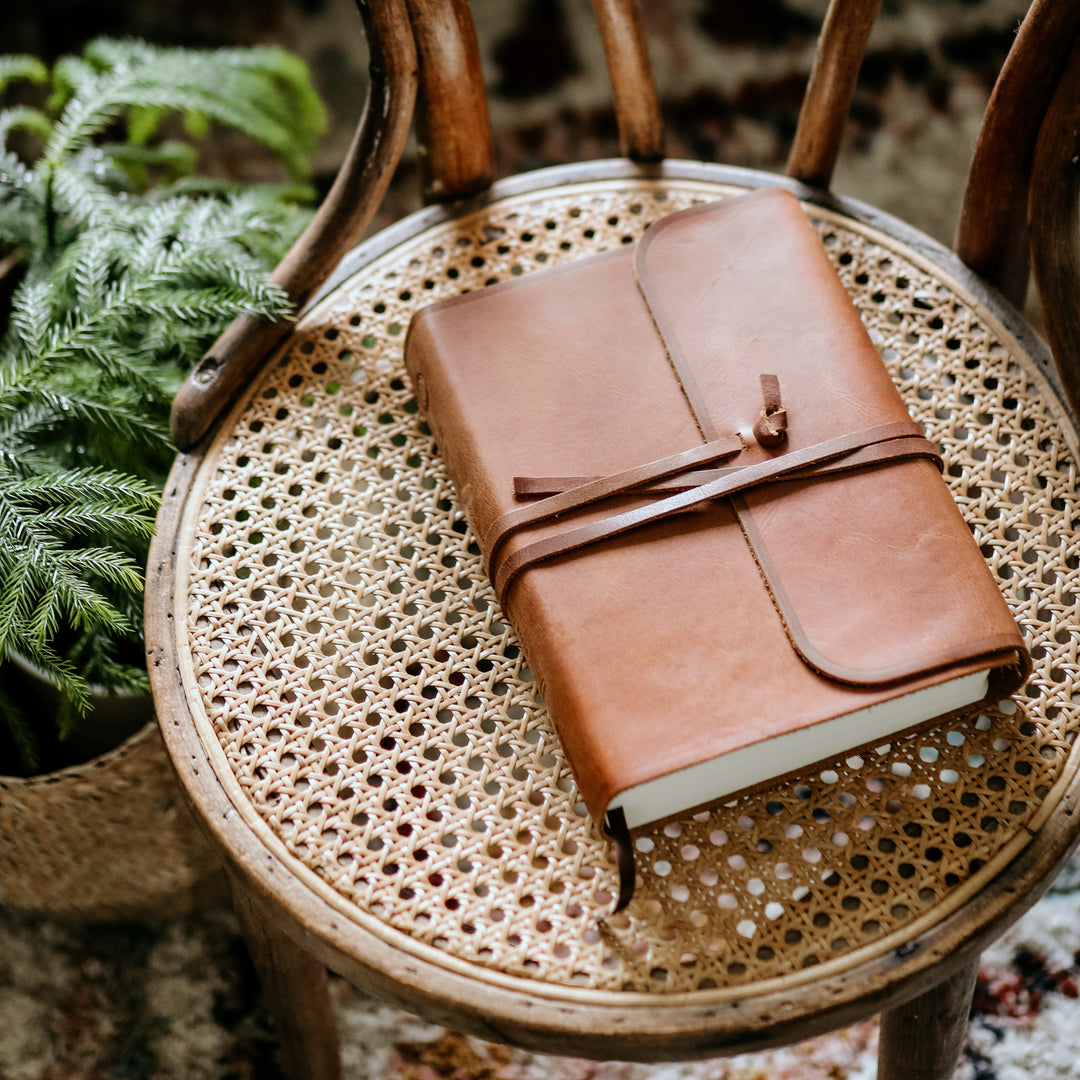 journaling bible with leather strap