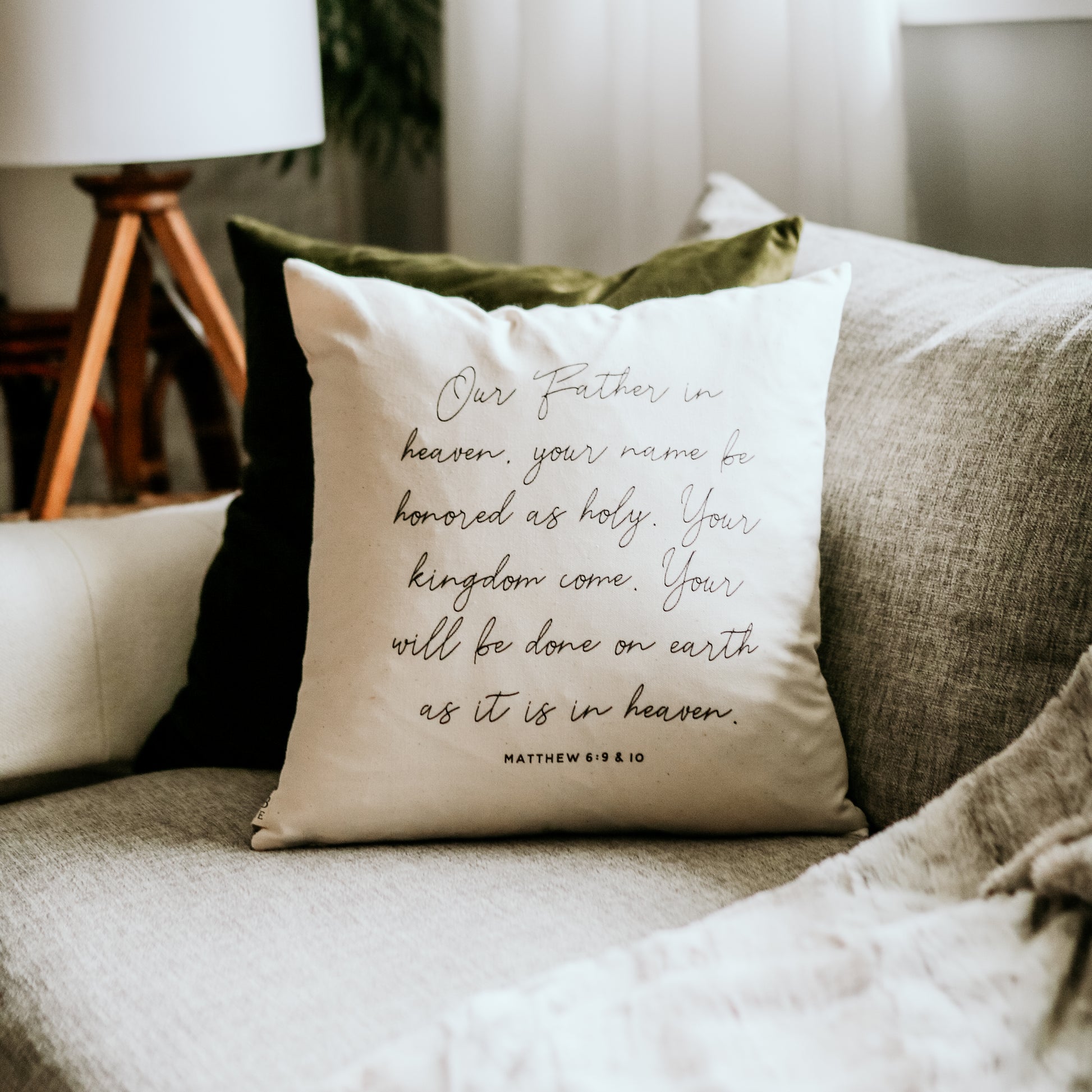 The Lord's Prayer Pillow Cover – The Daily Grace Co.