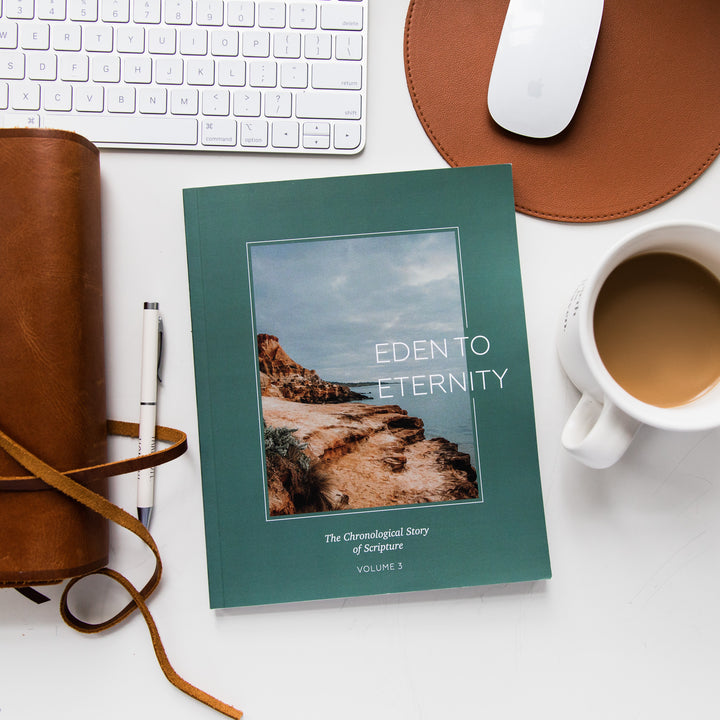 men's bible study on desk with bible