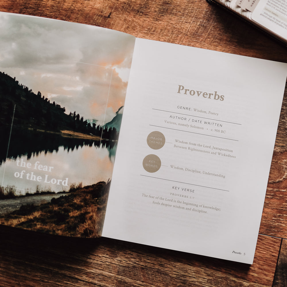 men's bible study opened to photo and written text pages