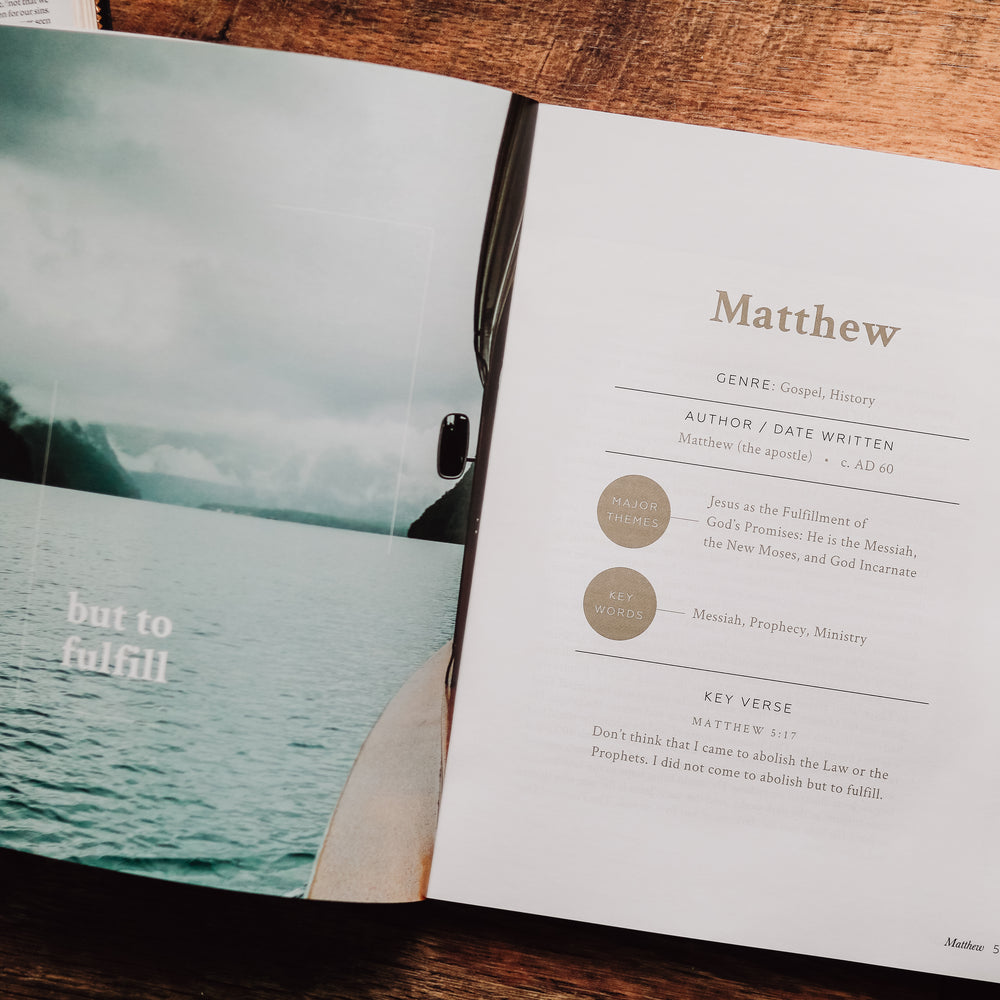 men's bible study open to pages with photo and writing