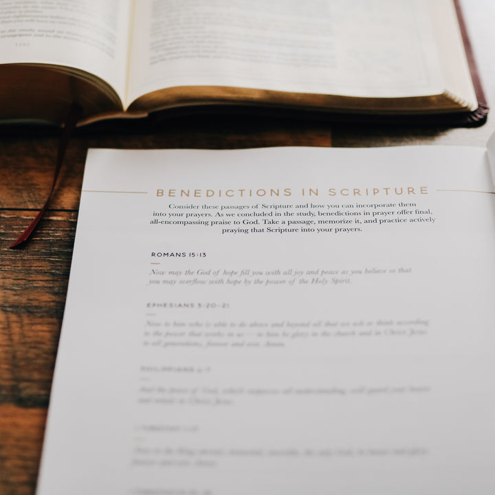 Men's Bible Study open to page of Benediction's