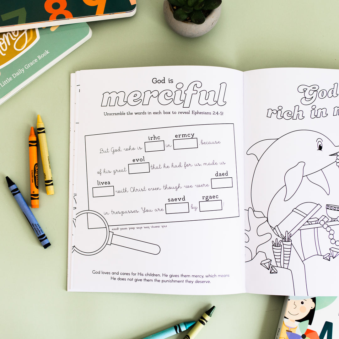 Children's coloring book on the attributes of God.