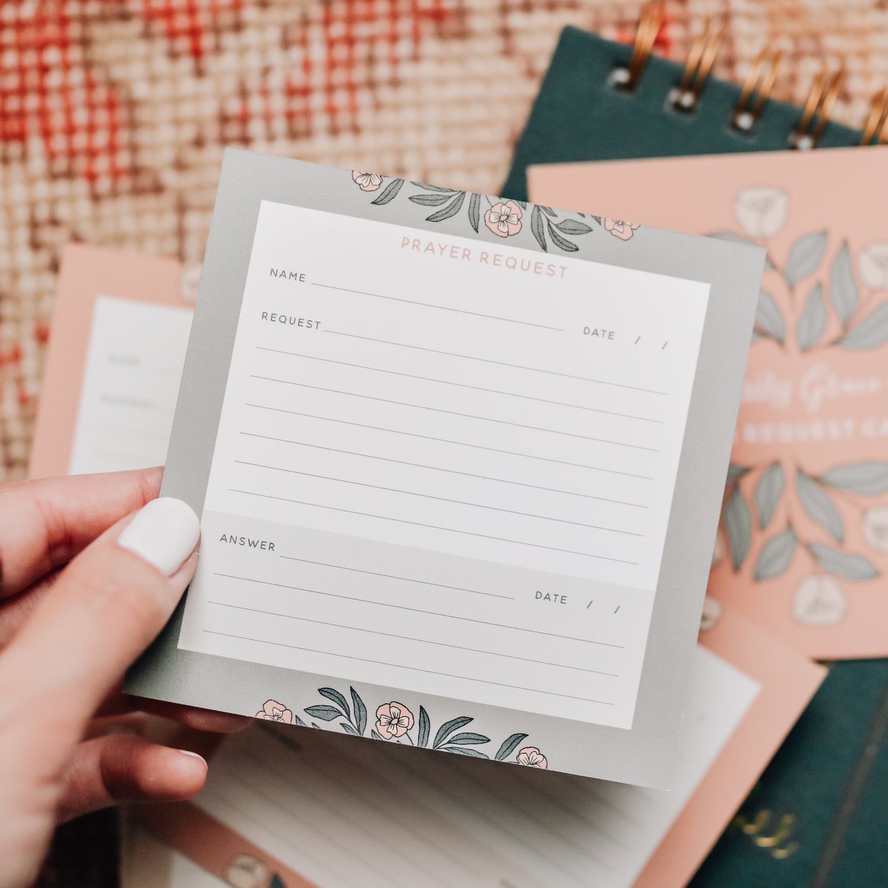Prayer Request Cards - Teal Floral | TDGC – The Daily Grace Co.