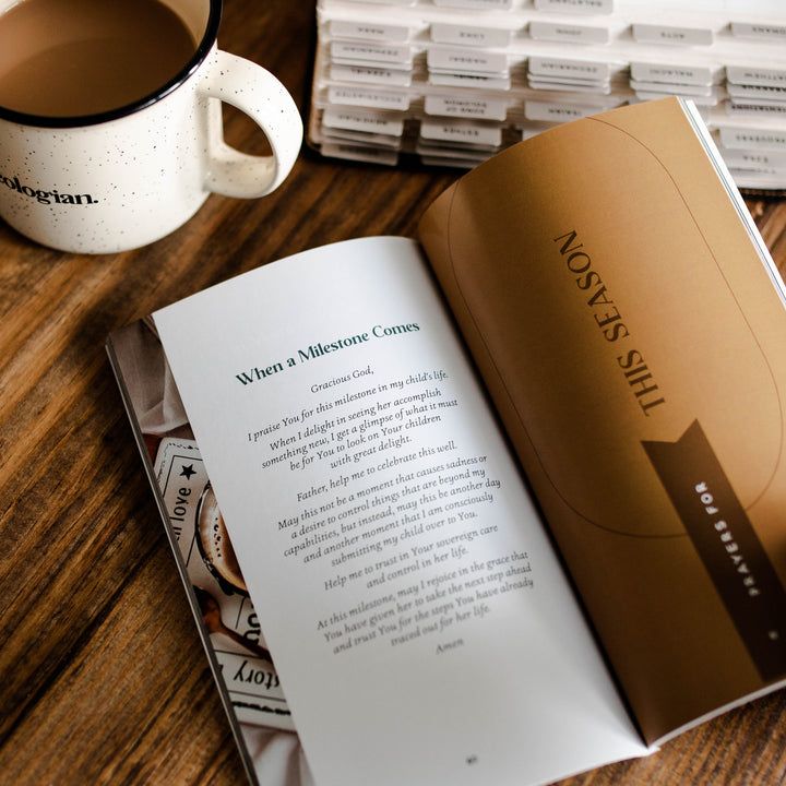 Men’s book of prayers with Bible and coffee