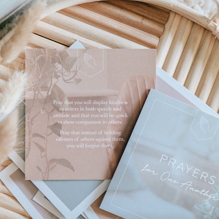 Cards with prayer prompts for one another