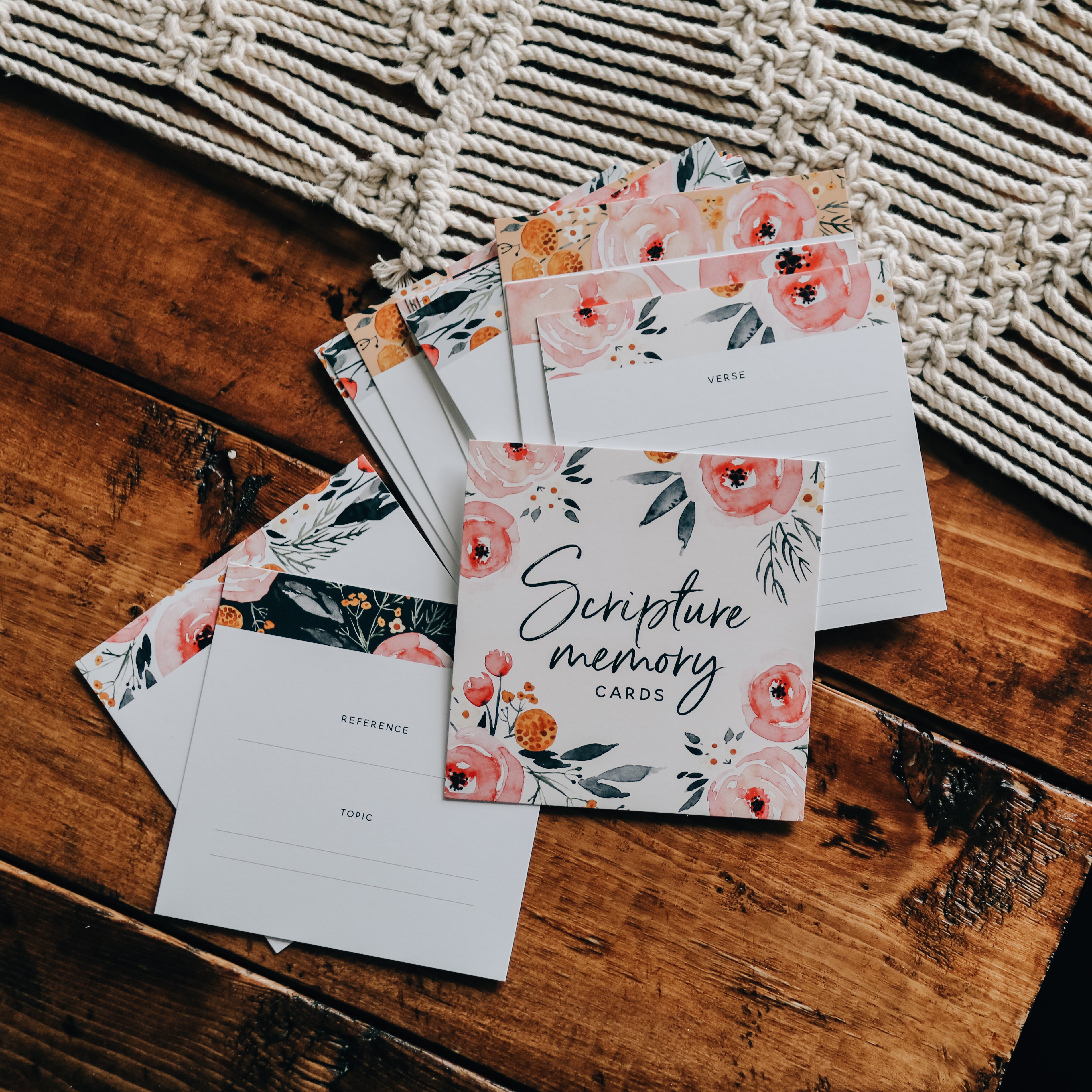 Scripture Memory Committment Card Scripture Memory Cards - Floral – The Daily Grace Co.