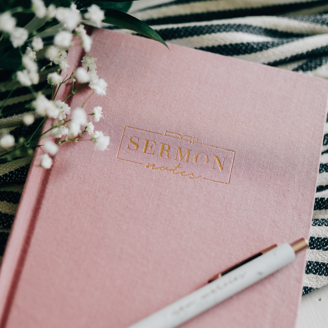 Sermon Notes Journal - Pink Linen