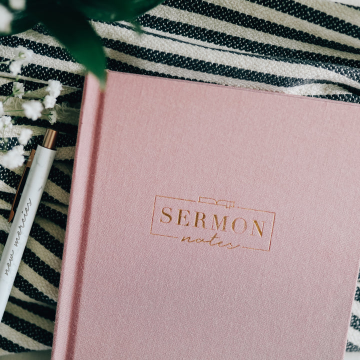 Sermon Notes Journal - Pink Linen