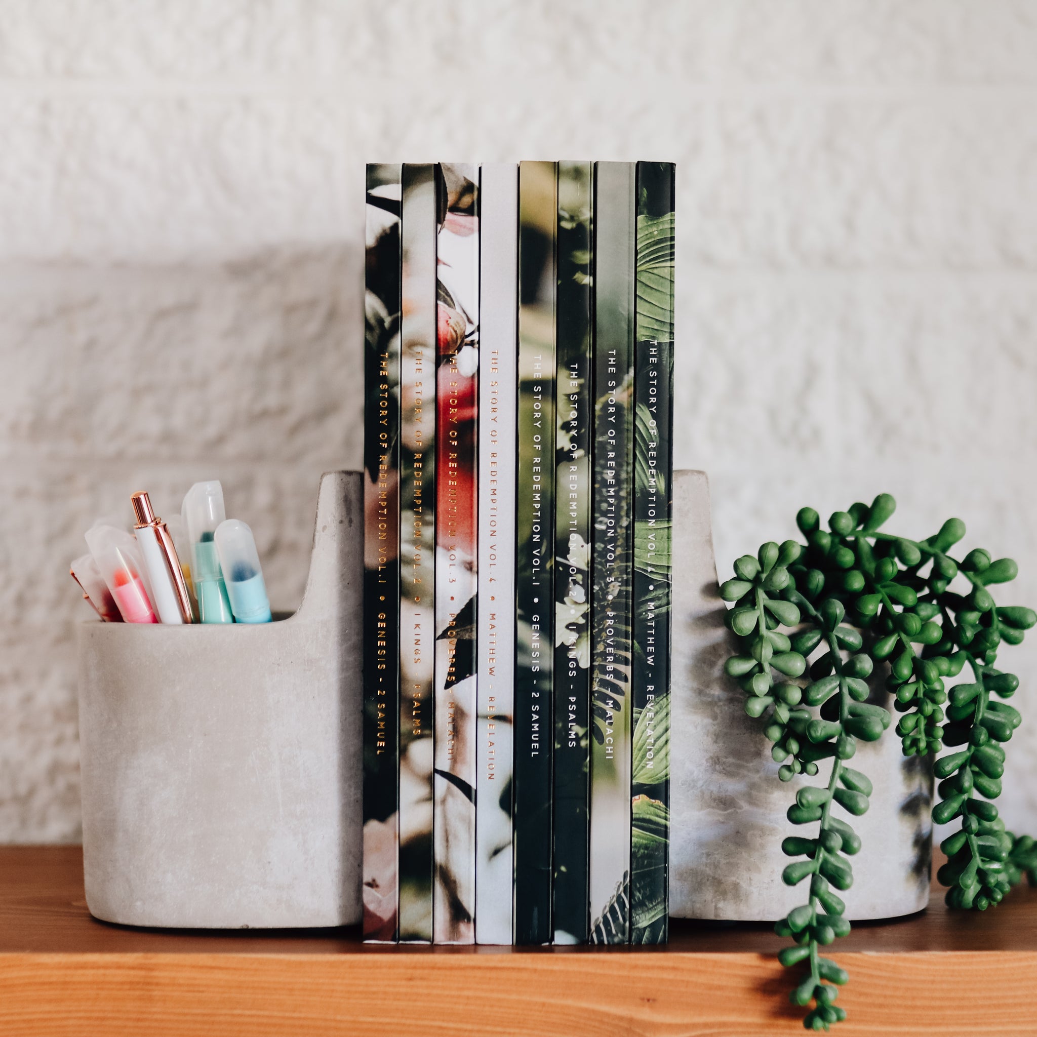 8 Bible Studies on a mantle